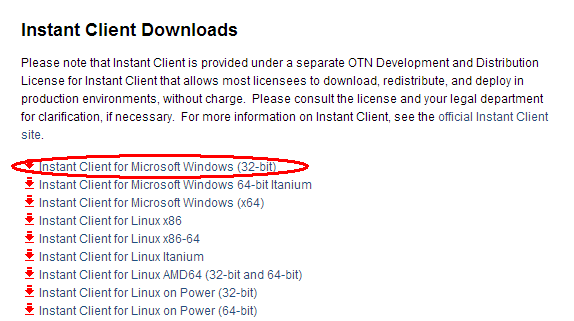 Oracle Instant Client 10G 64 Bit Download